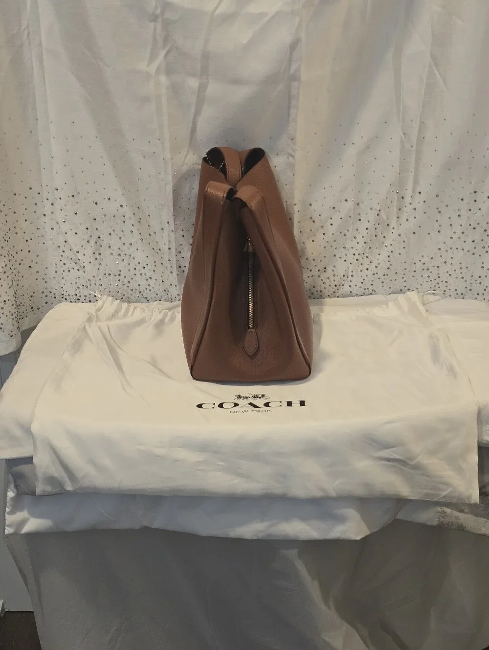 Coach Hadley Hobo Brown Pebbled Leather Shoulder Bag